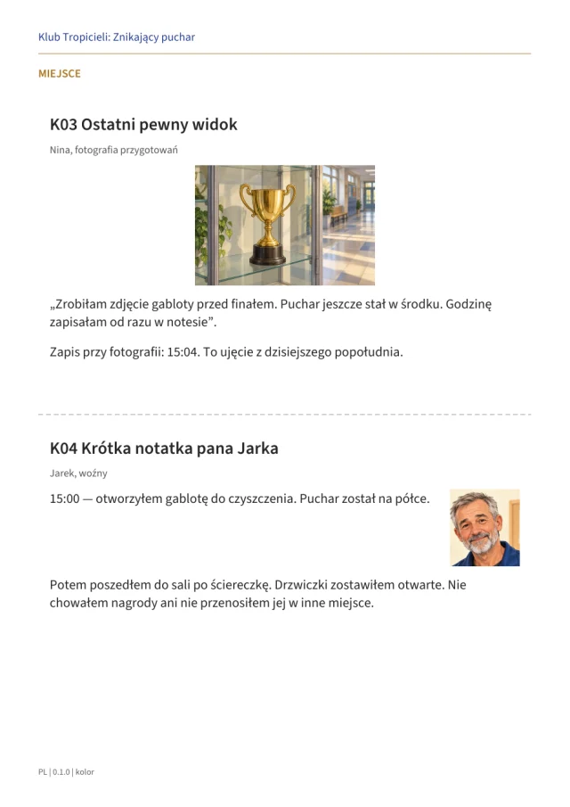 Podgląd materiałów gry Klub Tropicieli: Znikający puchar · 3