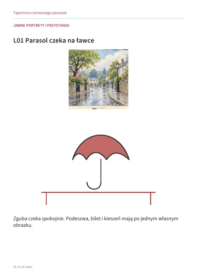Podgląd materiałów gry Tajemnica czerwonego parasola · 2