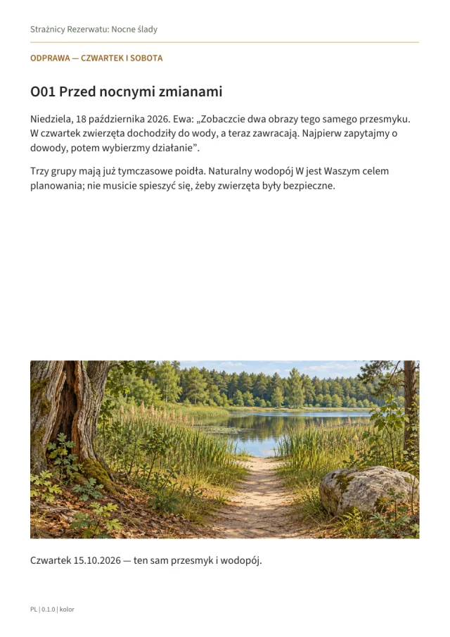 Podgląd materiałów gry Strażnicy Rezerwatu: Nocne ślady · 1