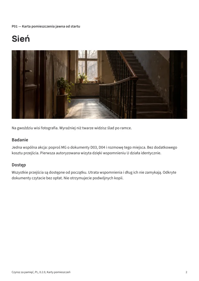 Game materials preview Rent Paid in Memories · 2