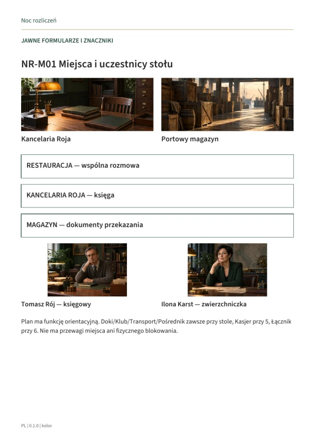 Game materials preview A Night of Reckoning · 1