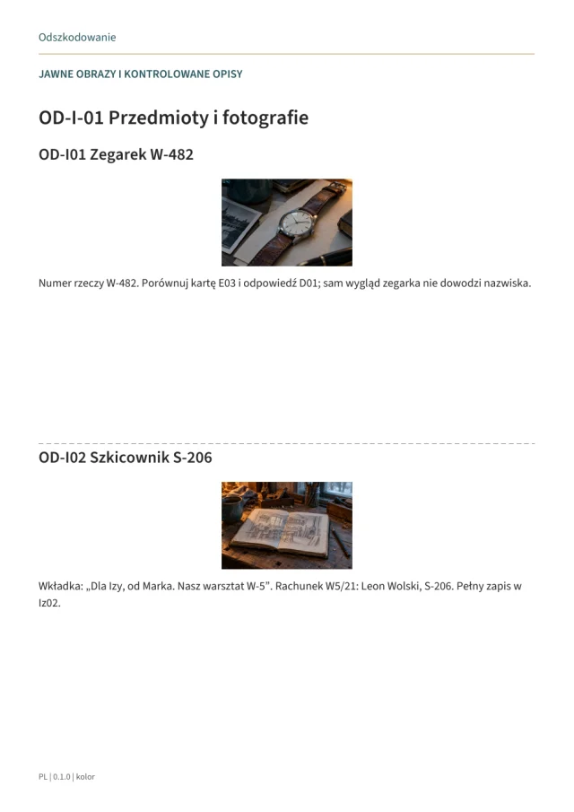 Podgląd materiałów gry Odszkodowanie · 2